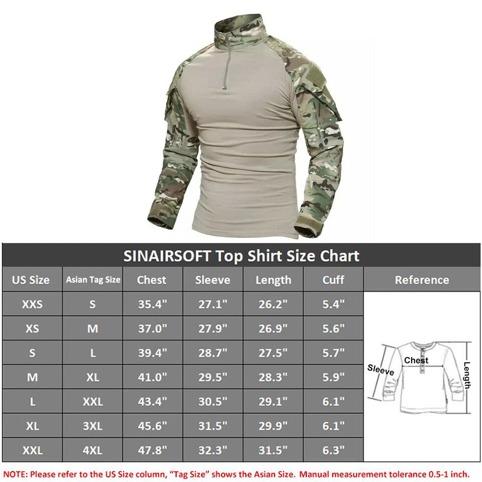 Camisa táctica de combate militar G3 manga larga para hombre camiseta airsoft + coderas Foto 2 de 4