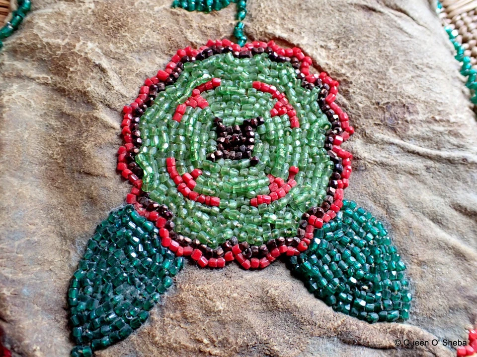 Native American Beadwork Leather Tobacco Medicine Pouch Antique - image 3 of 4