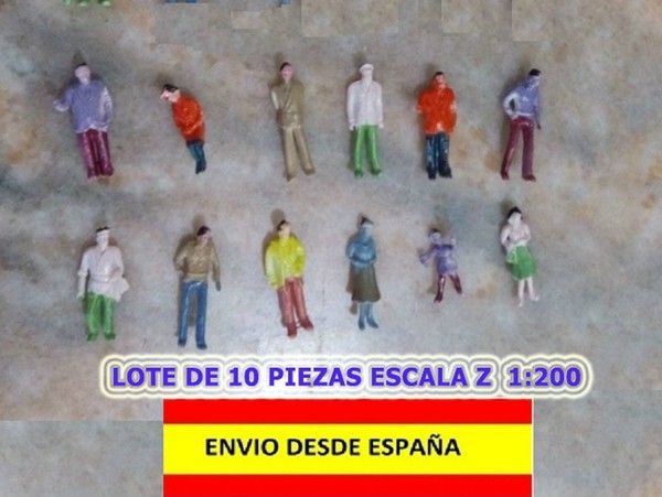 TRENES ESCALA Z 1:200 LOTE DE 10 PIEZAS FIGURAS HUMANAS ESCALA Z MUY BELLAS