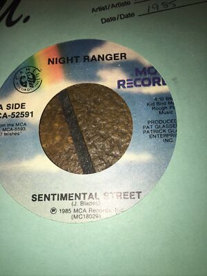Sentimental Street Night Ranger Night Ranger Sentimental Street Night Machine 45 RPM 1985 MCA Records ...