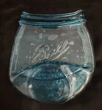 Spoon Rest Ball Mason Pint Size Blue Jar Melted w/BALL LOGO - American Heritage