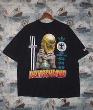 GERMANY DEUTSCHLAND ADIDAS 1990 VINTAGE WORLD CUP SINGLE STITCH T SHIRT SIZE XL