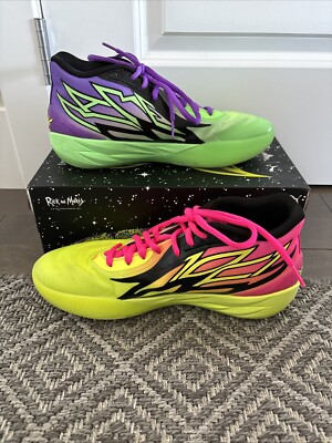 PUMA MELO MB.02 - Rick & Morty Pink/ Yellow/ Green 377411-02 : Men Size 10.5