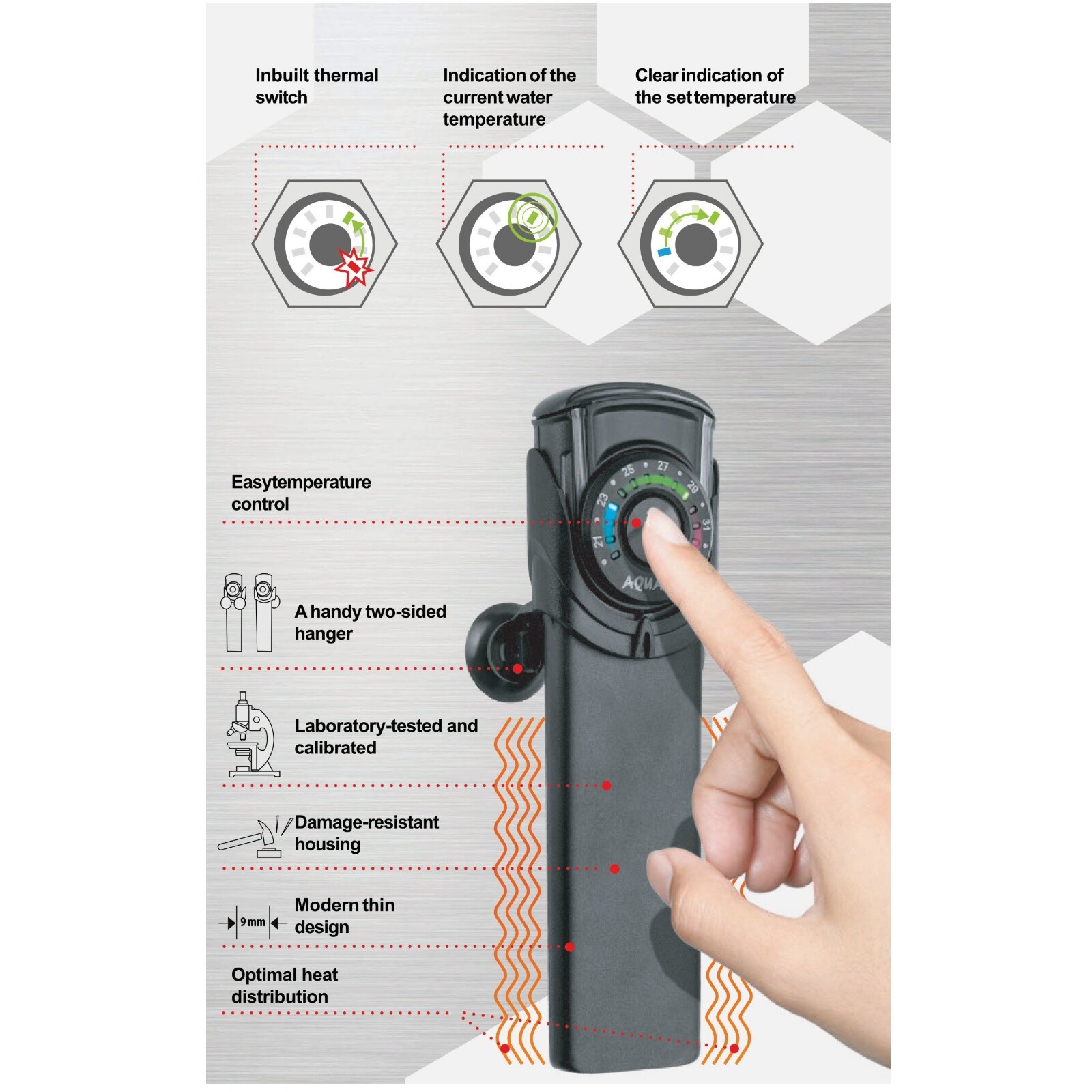 Aquael Ultra Heater 50 Professional 50W model for tanks 1550L