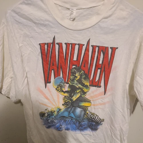 VAN HALEN TOUR CONCERT t-shirt XL soft thin Roc 1980s vintage concert t-shirt, vintage, size XL, single stitch, B+ condition
