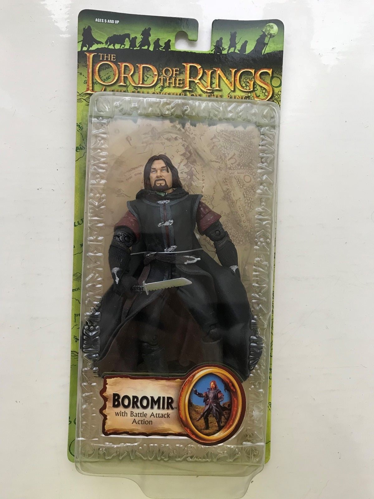 BNIB LORD OF THE RINGS BOROMIR MARVEL FIGURE FELLOWSHIP PACKAGING FACTORY ERROR
