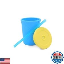 GoSili 12oz Sky Blue Silicone Straw Cup