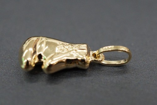 14K Solid Yellow Gold Boxing Glove Charm Pendant. - Picture 5 of 7