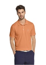 IZOD Men's Cantaloupe Orange Grid Swing-Flex Performance Golf Polo Shirt Sz 2XL