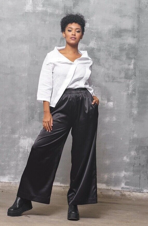 Designer wide top leg pants