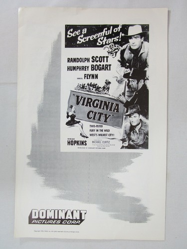 Virginia City Original Pressebuch Humphrey Bogart Randolph Scott 1956 4 Seiten  - Bild 1 von 6