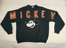 Vintage 90s Mickey Mouse AOP Spell Out Crewneck Sweatshirt Sz L fits like M