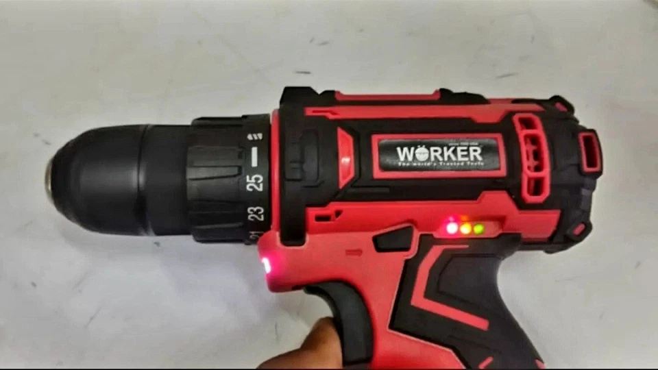 "WORKER"12V CORDLESS DRILL SET-RED (WK-PWT-5502) With 2 Batteries Electric Drill - Image 2 of 4