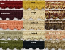 1-1/4" Decorative Scalloped Loop Fringe Trim - Many Color Options! 10 YARDS!