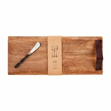 Mudpie - Leather Handle Rectangle Wood Board - 47500134R