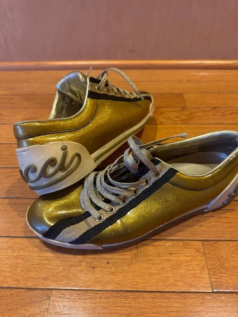 EN L'ÉTAT Gucci 168038 Baskets Web Femme Logo Script 39 (sh30000
