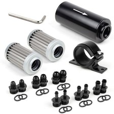 10 Micron Inline Fuel Filter with 6AN 8AN 10AN Adapter 6pcs , Barb 1/2", 3/8"...