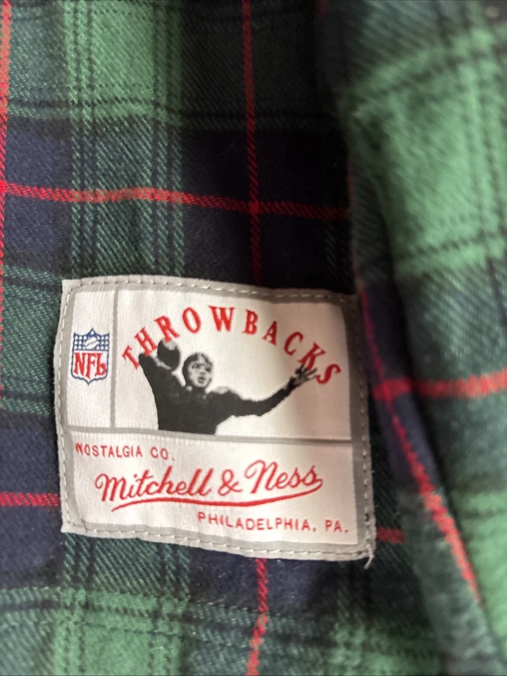 Рубашка на пуговицах фланелевая Mitchell & Ness Philadelphia Eagles зеленая клетчатая размер XL мужская - Изображение 2 из 4