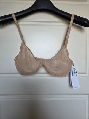 Calvin Klein NWT Calvin Klein QF1680 ''Sheer Marquisette'' Soft Cup Demi Logo Bra,