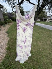 Women’s Y2K Be Smart Fairy Festival Dress White Wi To Purple Floral Size 7/8