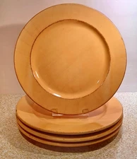 Ceramiche Toscane 11.25" Yellow Rustic Look Dinner Plates Made in Italy SET OF 4