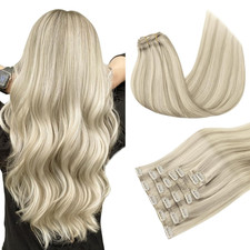 Clip In Hair Extensions Real Human Hair 20 Inch Brown Natural Color