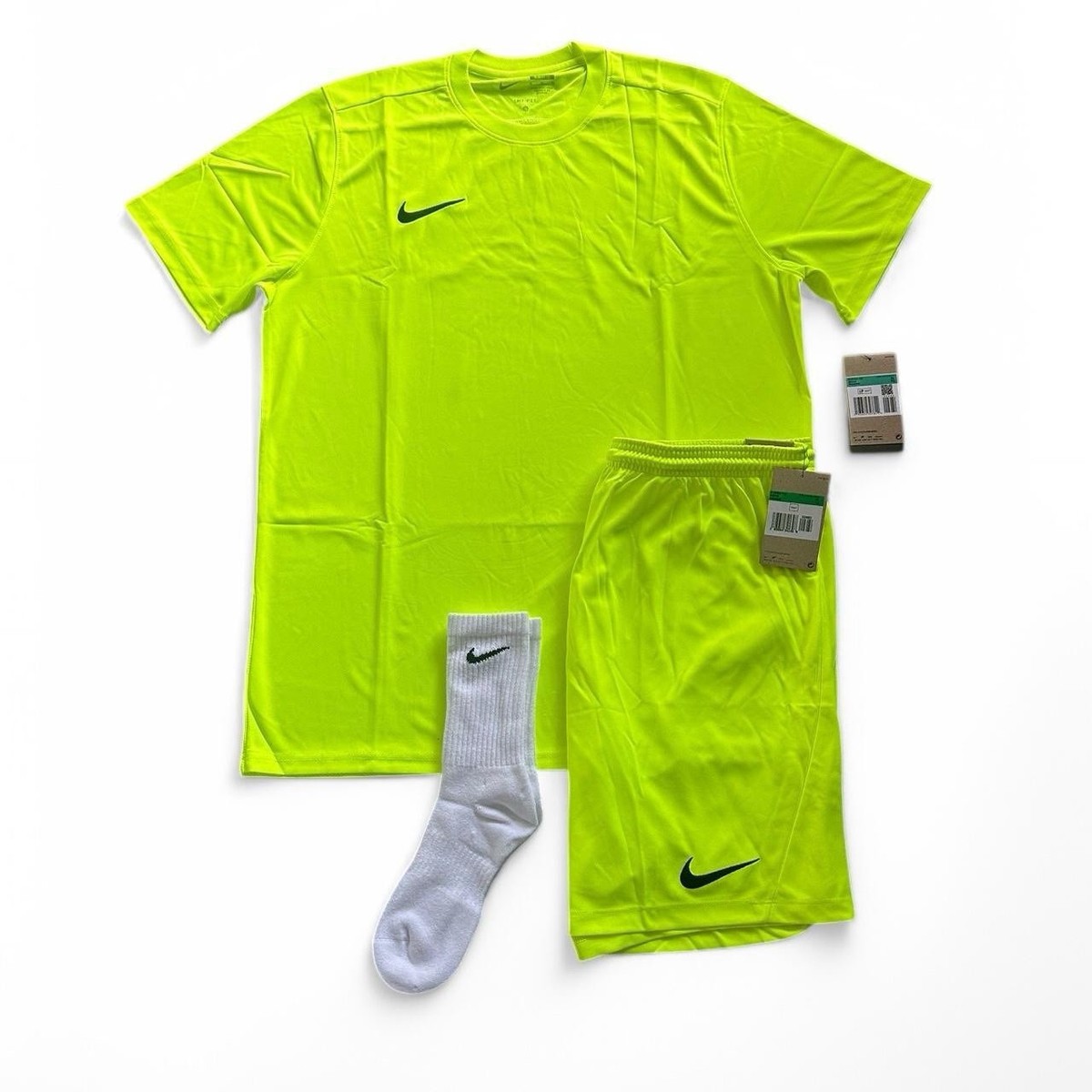 Nike Dri Fit Academy T Shirt Shorts Tracksuit Set In Volt Black