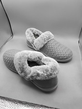 Skechers Cozy Campfire Vegan Quilted Knit Slippers Frosty Pr Women 6M Charcoal