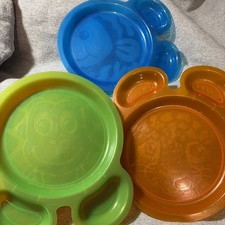 Hefty Zoo Pals Kids Plastic Reusable Plates Hard To Find Rare Lot Of 6 Preowned
