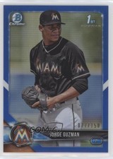 2018 Bowman Chrome Prospects Blue Refractor 77/150 Jorge Guzman #BCP180 ff8