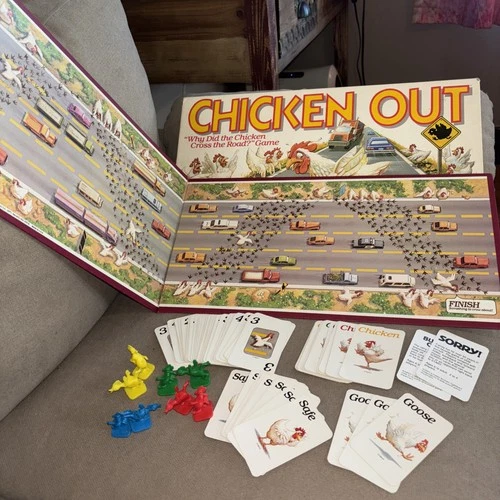 Vintage 1988 Chicken Out Board Game No. 0029 100% Complete Parker Brothers