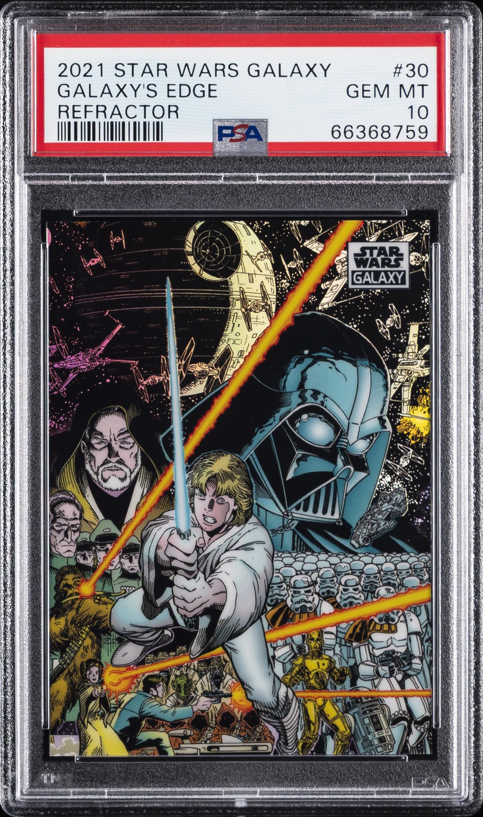 2021 TOPPS CHROME STAR WARS GALAXY REFRACTOR #30 GALAXY'S EDGE PSA 10