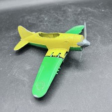 Vintage Hubley Diecast Airplane Kiddie Toy Yellow Green Made in Lancaster, PA