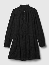 Gap Eyelet Tiered Mini Shirtdress S
