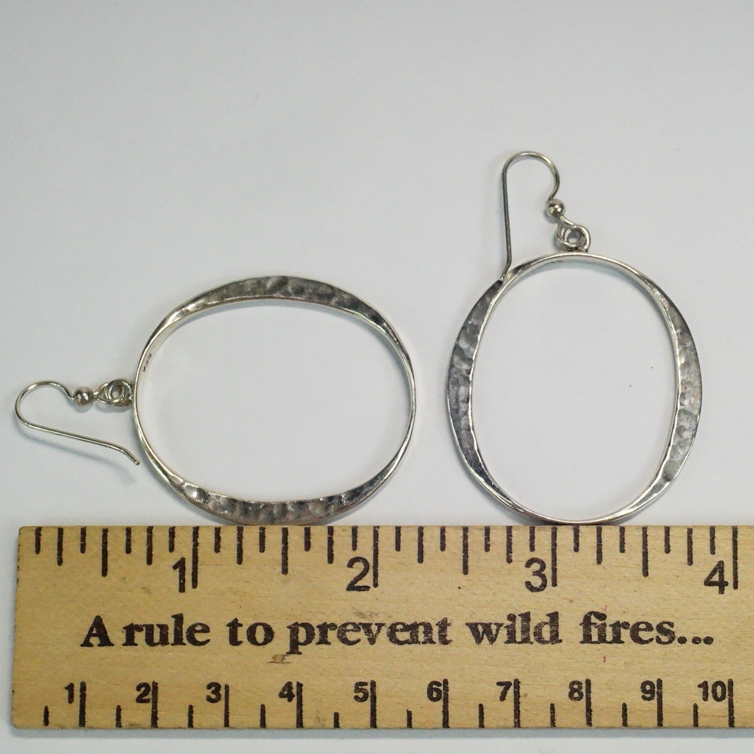 Sterling Silver Hook Drop Dangle Large Open Oval … - image 12