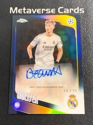 2025-26 Topps Chrome Dean Huijsen Auto 10/10 1/1 Real Madrid Black Refractor