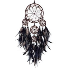 Large Dream Catcher Wall Decor Black Dream Catchers with Wooden Bead Handmade...