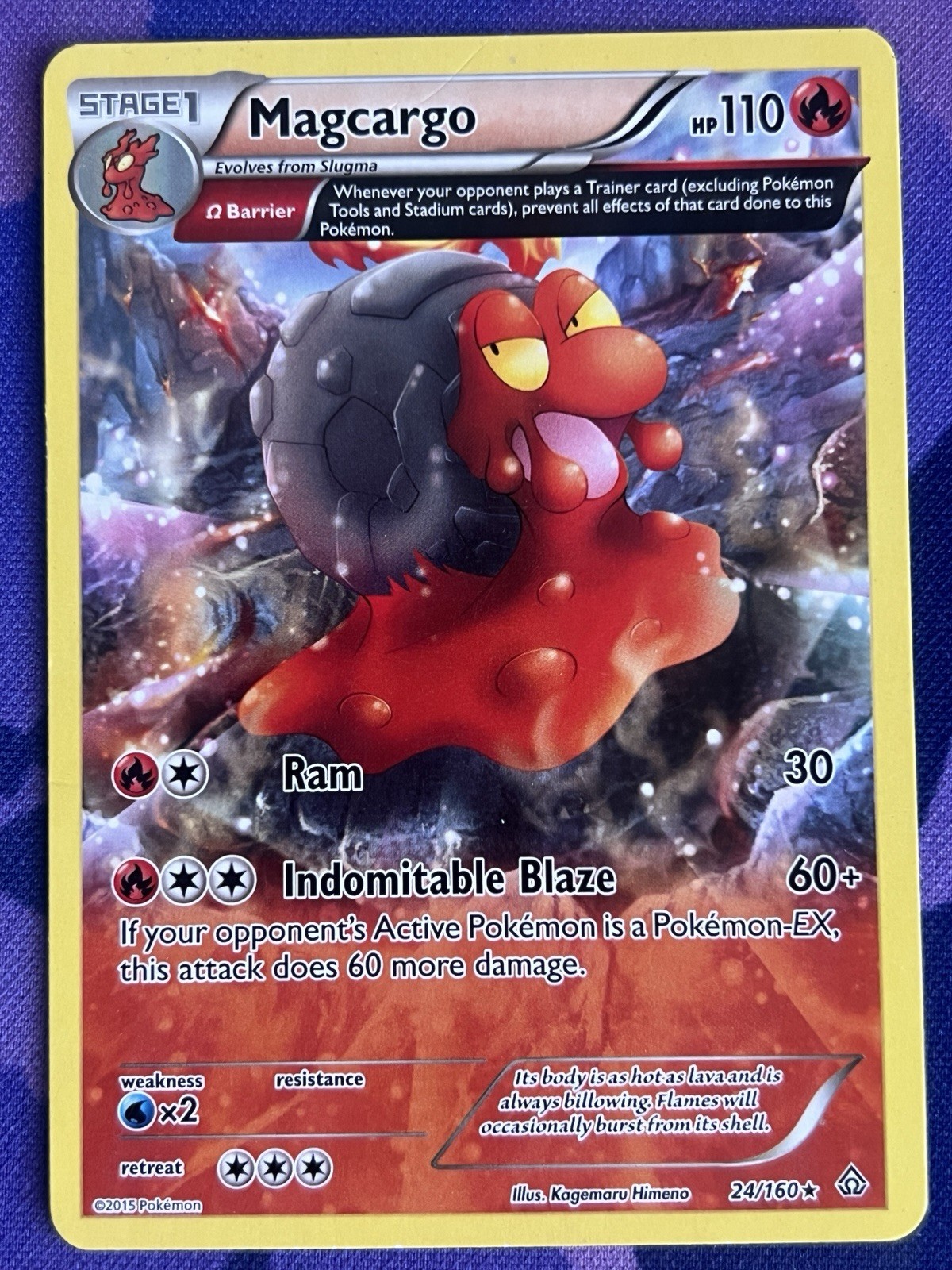Pokemon TCG XY Primal Clash Magcargo 24/160 Non Holo Rare Full Art LP