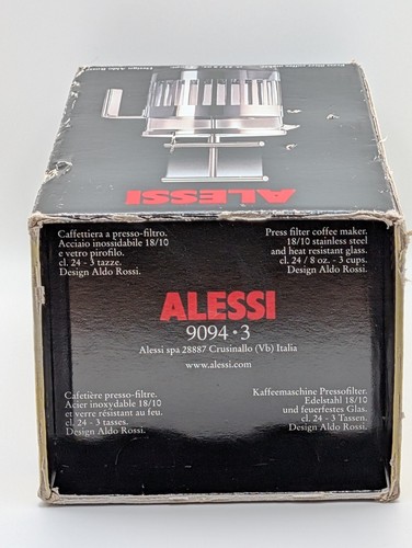 Alessi Aldo Rossi macchina da caffè o infusore filtro pressa francese 9094/3 - Foto 14 di 14