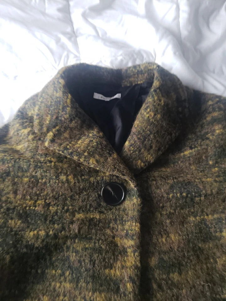 女式 French Connection 羊毛外套 M 码黑色冬季夹克经典羊毛 — 第 3/4 张图片