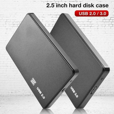 2.5'' Black Hard Disk Case USB 3.0/2.0 TO SATA HDD/SSD Enclosure Adapter w/ Cable
