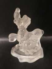 VINTAGE WALT DISNEY PLUTO STATUE FROSTED GLASS STATUE FIGURINE