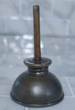 Vintage Cast Metal 3" Sewing Machine Thumb Pump Oil Can