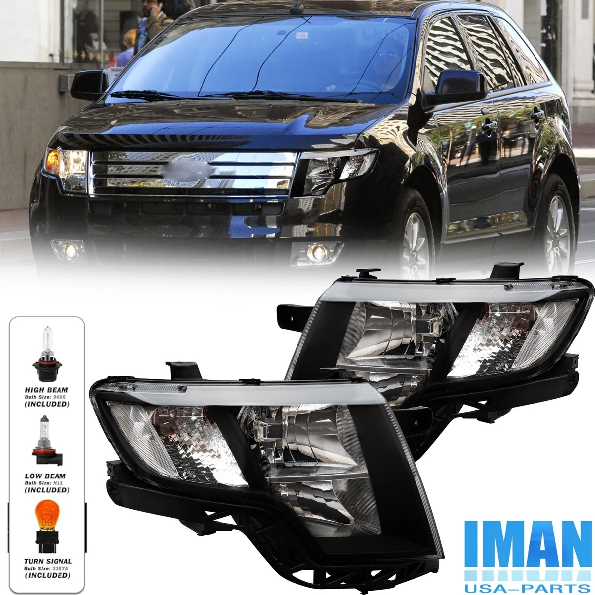 Pair Of Evan-Fischer Tail Lights For 2009-2010 Ford Edge Sport. Left And Right, Halogen, Direct Replacement, Includes Bulbs.