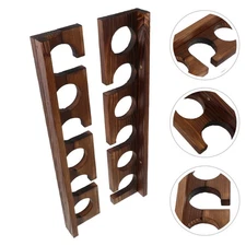  2 PCS Wooden Wall Mounted Fishing Rod Rack Racks Holders Pole Vertical