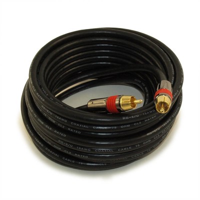 25ft 1 Wire RCA Premium Digital Audio SubWoofer/Video Cable IN WALL