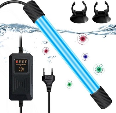 BORDEAG Aquarium UV Sterilisator Licht Mit Timer, 13W Aquarium Sterilisator