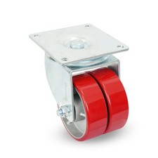 Klutch 6in. Heavy-duty Dual-wheel Swivel Caster 2200-lb. Capacity