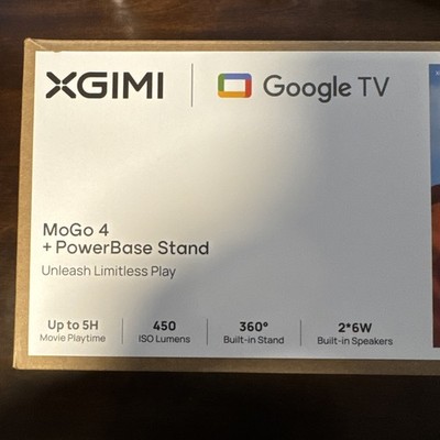 XGIMI MoGo 4 Portable Projector with PowerBase Stand Outdoor Bundle, Google TV