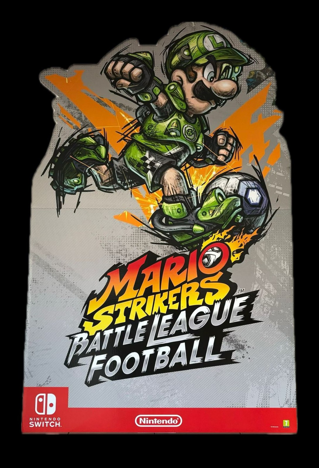 PLV Mario Strikers Luigi panneau rigide stable pour vitrine de magasin